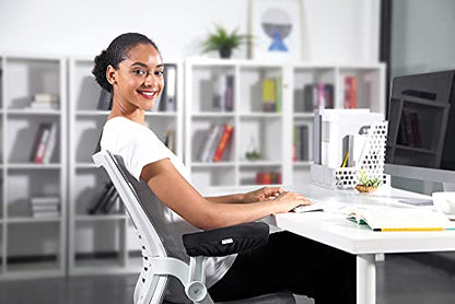 Aloudy Ergonomic Memory Foam Office Chair Armrest Pads, Comfy Gaming Chair Arm Rest Covers for Elbows and Forearms Pressure Relief(Set of 2), Stretch Fit, Black