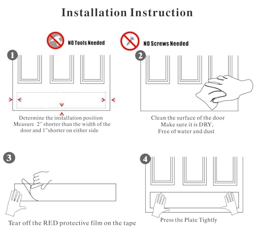 2 Pack Silicone Door Kick Plate 6x30 inches, Self Adhesive Flexible Rubber Tape Stick On Scratches Protector Plates for Doors, 6"x 30" White