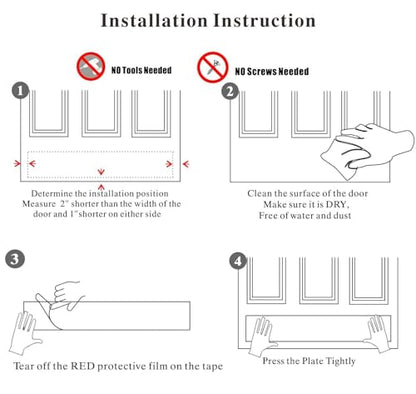 2 Pack Silicone Door Kick Plate 6x30 inches, Self Adhesive Flexible Rubber Tape Stick On Scratches Protector Plates for Doors, 6"x 30" White
