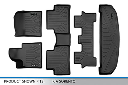 SMARTLINER Custom Fit 3 Row Floor Mats & Cargo Liner Behind 3rd Row Set for 2021-2025 Kia Sorento