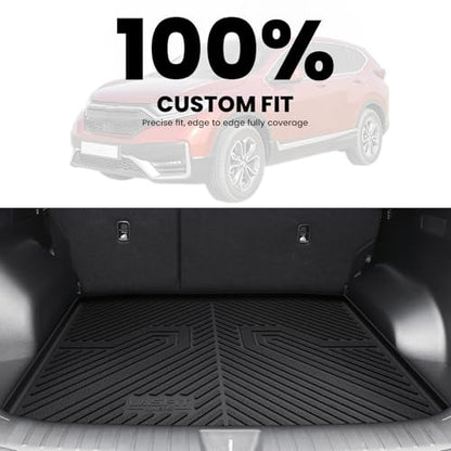 LASFIT Cargo Mat for Honda CR-V 2017-2022 (Tray in Lower Position), Custom Fit Trunk Mat, Raised Edge All Weather Protection, Kid & Pet Friendly, Easy Clean for Family Use, Black (Not for Hybrid) - style: 2）For Honda CR-V | 2017-2022 | Cargo Mat (Lower Po