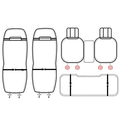 Universal PU Leather Car Seat Cover Full Set w/Pillows 5-Seats SUV Seat Cover Front Rear (Black/Red Mesh) - color: Black/ Red Mesh