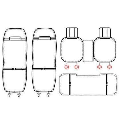 Universal PU Leather Car Seat Cover Full Set w/Pillows 5-Seats SUV Seat Cover Front Rear (Black/Red Mesh) - color: Black/ Red Mesh