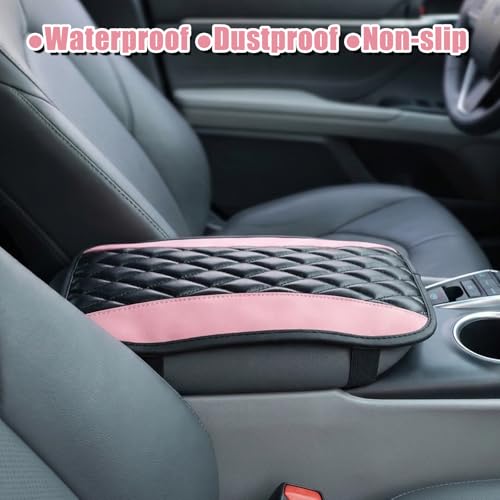 Car Center Console Cover, Waterproof Leather Armrest Cushion, Universal Car Console Protector for Auto, Most Cars, Interior Accessories