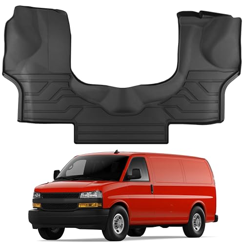 KARPAL Floor Mats for 2015-2025 2026 Chevrolet Express Van & GMC Savana Van 1500/2500/3500 Front Row, All-Weather TPE Custom Fit Floor Liners Car Accessories - style: 2015-2026 | For Chevy Express & GMC Savana 1500/2500/3500 | 1st Row