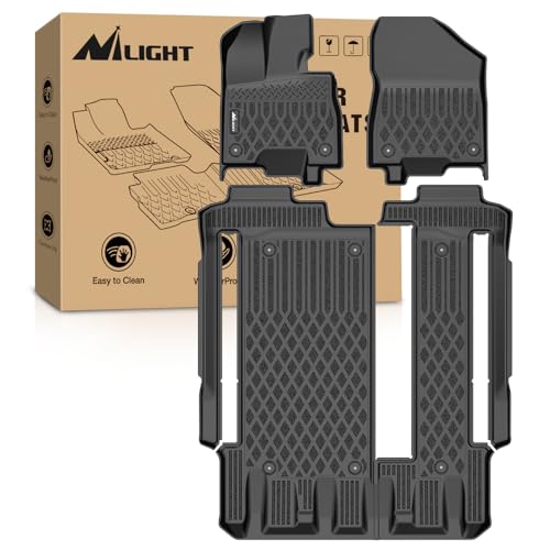 Nilight TPE Floor Mats for Toyota Sienna 8 Seats 2021 2022 2023 2024 2025 All Weather Custom Fit Heavy Duty Floor Liners - color: 2021-2026 Toyota Sienna|8 Seat