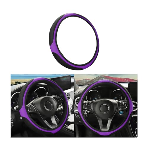 LoyaForba Car Steering Wheel Cover, Universal 14.5-15 Inch, Soft Anti-Slip Neoprene Protector for Steering Wheel, Breathable Odorless and Elastic Stretch, Car Accessory for SUV, Van, Truck (Purple) - color: Purple