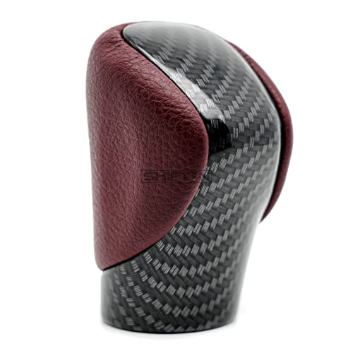 Gear Shift Knob Shifter for Lexus ES GS GX is NX RC RX 200t 300 350 450h 450hL 350L F-Sport OEM Style Replacement (Rioja Red Rose/Carbon Fiber Pattern) - color: Rioja Red Rose / Carbon Fiber Pattern
