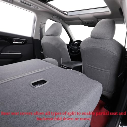Custom Pilot Seat Covers for Honda Pilot EX-L, 2016 2017 2018 2019 2020 2021 2022-Second Row 40/60 Split (8-Seats),Polyester(Gray,Full Set) - color: Polyester(Gray), size: 2016-2022 EX-L-2nd Row 40/60 Split