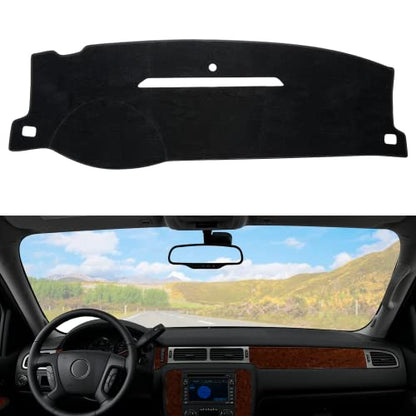 Dashboard Dash Cover Mat Carpet Compatible with 07-14 Chevy Tahoe Suburban Denali Avalanche GMC Yukon/XL,07-13 Chevy Silverado Sierra Without Dash Speaker and Only One Glove Box(Airbag box can open) - size: 07-14 Chevy&GMC(2)