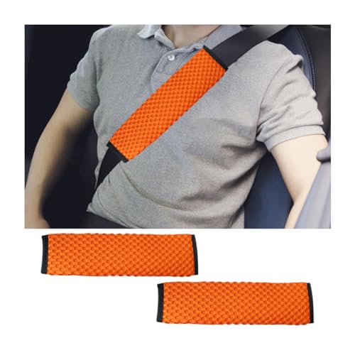 2Pcs Car Seat Belt Covers, Mesh Universal Seatbelt Shoulder Strap Protector, Breathable Auto Seat Belt Pads Cover, Harness Cushion for Comfortable Driving, Automotive Accessories (Orange) - color: Orange