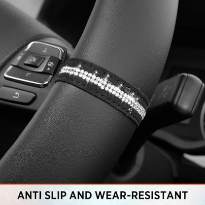 Road Comforts Leopard Steering Wheel Cover for Women, Cute Anti-Slip Microfiber Leather, Fits 14.5-15 Inch Steering Wheel 14.5-15 Inch - Black and Pink Cheetah - color: Round-Black&Pink Leapord