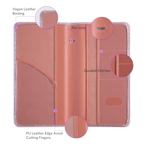 CoBak Car Registration and Insurance Holder - Vehicle Glove Box Car Organizer,Auto Truck Comparment Accessories Case with Magnetic Closure for Driver License,Cards - color: L-Crocodile Pink