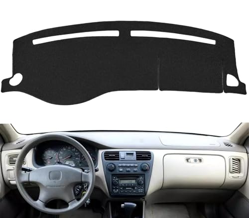 Yiz Dash Cover Mat Custom Fit for Honda Accord Dashboard Cover Cap Pad Carpet Protector J259 (Black) - color: Black