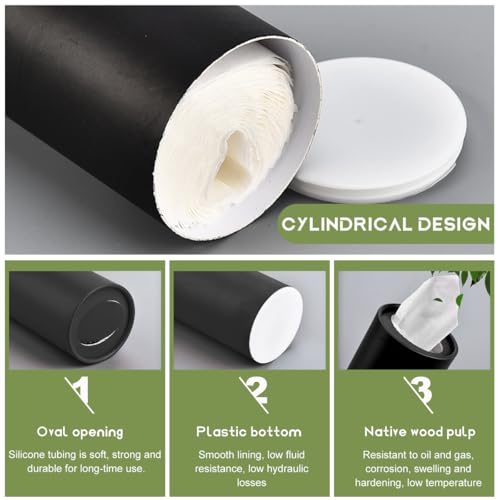 4 PCS Car Tissue Holder, Quick Convenient Refill Cylinder Facial Tissue Holder, Travel Tissues Box Round Container Suitable for Car Cup Holder, Universal Car Accessories (Black)