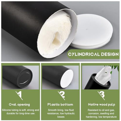4 PCS Car Tissue Holder, Quick Convenient Refill Cylinder Facial Tissue Holder, Travel Tissues Box Round Container Suitable for Car Cup Holder, Universal Car Accessories (Black)