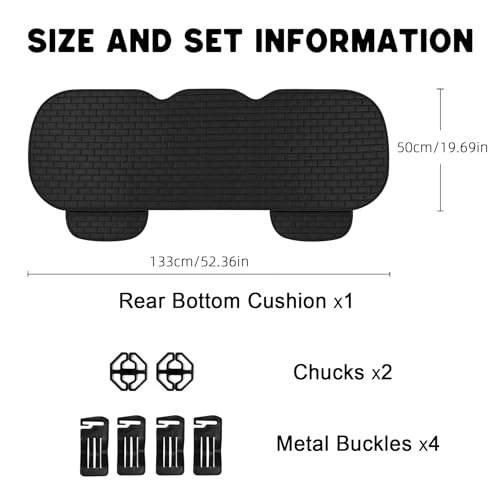 Black Back Seat Cover, Rear Car Seat Cover for Cars Truck SUV,Seat Covers with Storage Pocket,Bottom Auto Seat Cushion Pad Mat for Most Vehicles-Black,1 Pcs - color: Black 1 Pcs