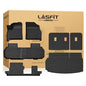 LASFIT Floor Mats & Cargo Liner with Backrest Mat for Chevy Traverse 2024-2026 (Only 8 Seats) & GMC Acadia 2024-2026 (Only 8 Seats), All Weather TPE Custom Fit Car Floor Liners Full Seat, Black - size: Floor Mats for Traverse/Acadia 8 Seats 2024-2026