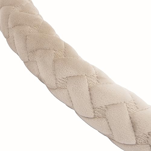 Flying Banner car Steering Wheel Cover Massage Velvet Warm Universal Size 15 inches SUV Truck Anti Slip Odorless Summer Winter (Beige, Velvet Massage) - color: Beige