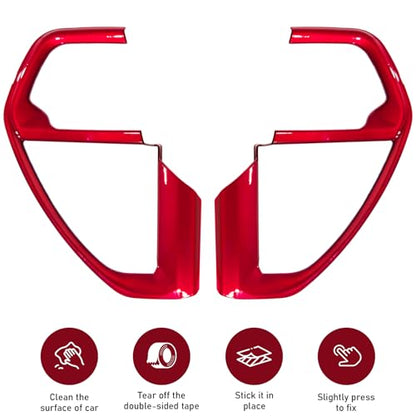 for Toyota Tacoma 2024 2025 for 4Runner 2025 Interior Accessories Center Console Control Cover Decor Trim Red ABS