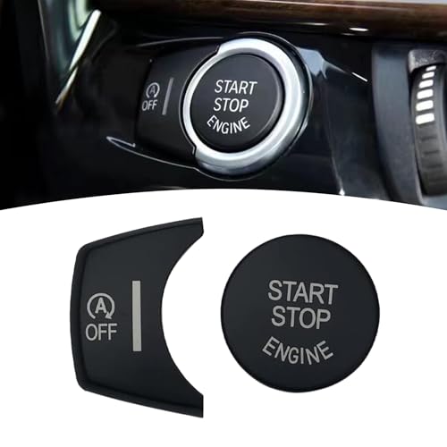 Black Start Stop Button Cover Compatible with BMW X3 F25 2011-2016,X4 F26 2014-2016,X5 F15 2014-2018,X6 F16 2015-2018,Engine Switch Button Trim Cover Compatible with BMW Accessories - color: Black Start Cover(For X5 X6)