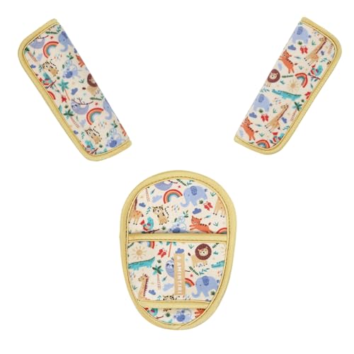 3 Pieces Car Seat Straps Pads for Kids, Ultra Soft Plush Car Seat Strap Covers for Kids, Carseat Shoulder Pad, Hip Support for Car Seats, Pushchair, Stroller.(Circus Park) - color: Circus Park