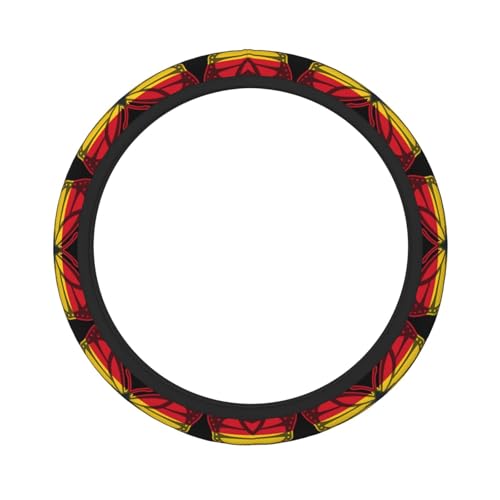 Butterfly Ghanaian Flag Universal Steering Wheel Cover Non-Slip Grip Floral Design for Cars/Trucks/Suvs (Fits 14.5"-15" Wheels)