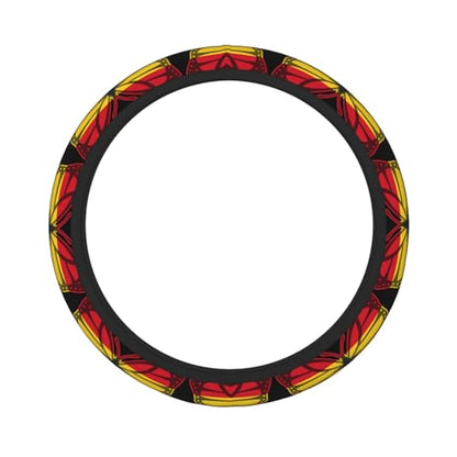 Butterfly Ghanaian Flag Universal Steering Wheel Cover Non-Slip Grip Floral Design for Cars/Trucks/Suvs (Fits 14.5"-15" Wheels)