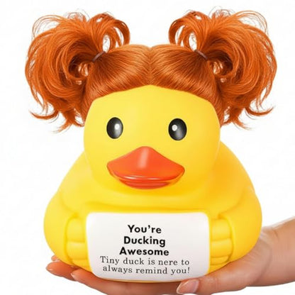 Civaner 7 Inch Emotional Giant Rubber Duck with Positive Message Thank You Gifts Motivational Rubber Duck Gift for Desk, Office, Home Decor Graduation(You're Ducking) - style: You're Ducking