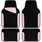 CAR PASS Jelly Waterproof Universal Fit Car Floor Mats, Girly Car Carpet Mats with Anti-Slip Nibbs Backing & Driver Heel Pad Fit for SUV, Vans, sedans, Cute car mats of 4pcs for Women (Pink) - color: Pink