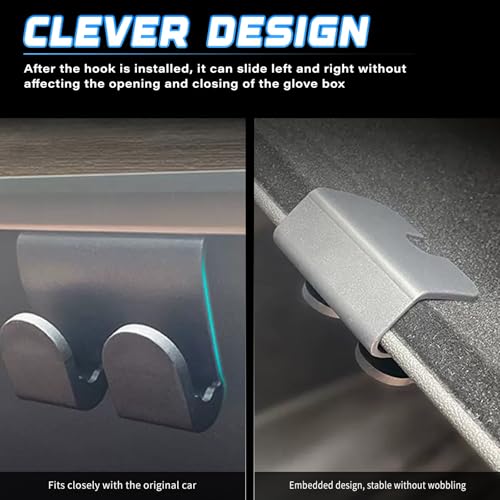 4PCS Glove Box Hooks, Compatible with Tesla Model Y Juniper 2025 2026 and Model 3 Highland Accessories, Glove Box Organizer Bag Holder, Storage Hanger Clip - color: 3PCS