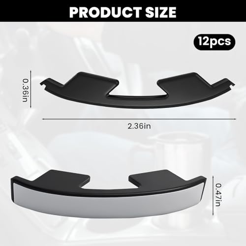12 PCS Car Cup Holder Insert Limiter, Silicone Cupholder Insert, Silicone Waterproof Self-Adhesive Car Cup Holder Stabilizer, Self-Adhesive Cups Holder Inserts for Cars, for Car with Arc Leaf Design