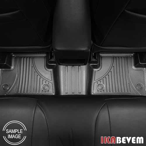 IKABEVEM Upgrade Floor Mats Fit for Toyota Camry (Include Hybrid) 2025+ 1st & 2nd Carbon Fiber Pattern Floor Liners & Black Fabric Front Carpets, 5-PC All Weather Anti-Slip Waterproof Mats - style: (1)Toyota Camry 2025 Floor Mats & 2 Carpets