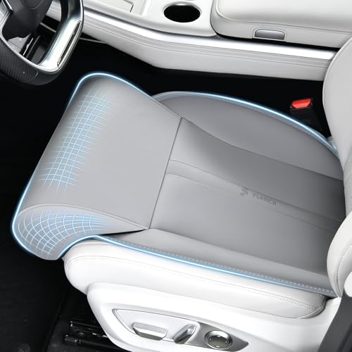 Car Seat Extender Leg Support Cushion for Driver Seats Office Chair, Leather Widened seat Cushion for Long Drivers Universal Car Seat Cushion Legs Rest Pads-Grey - color: Grey