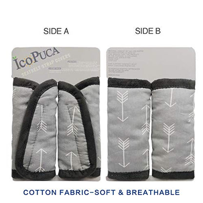 Car Seat Strap Pads Covers for Baby Kids, Seat Belt Covers Cushion for boy Girl, Protect Neck and Shoulder rubbing, Anti-Slip Design, fit Stroller/Carrier/Pushchair; Soft Cotton, Arrow Pattern - color: Arrows L