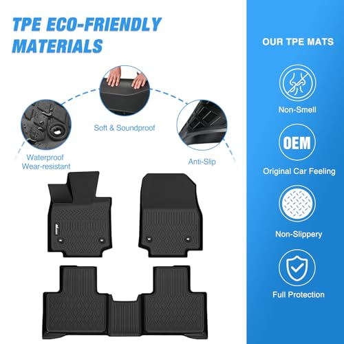 Nilight TPE Floor Mats for Lexus RX RX350 RX350h RX500h 2023 2024 2025 2026 (NOT for RX450h PHEV), All Weather Custom Fit Heavy Duty Floor Liners - style: 2023-2025 RX