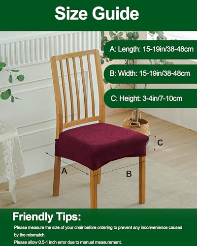 CRFATOP Jacquard Dining Room Chairs Seat Covers Set of 4 with Soft Bench Chair Cover Stretch Kitchen Chair Slipcover Washable Seat Cushion Slipcover Protector for Hotel Ceremony Banquet Wedding,B03 - color: Jacquard B03