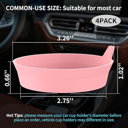 Car Cup Holder Coasters [4 Pack] Silicone Cups Mats, Automotive Universal Non-Slip Recessed Interior Accessories Pink - color: 4pack-pink