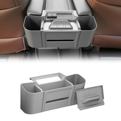Center Armrest Rear Organizer for Toyota Sienna 2021-2026 ABS Cup Holder Tray Center Consoles 3-in-1 Backseat Organizer(Gray) - size: Center Armrest Rear Organizer