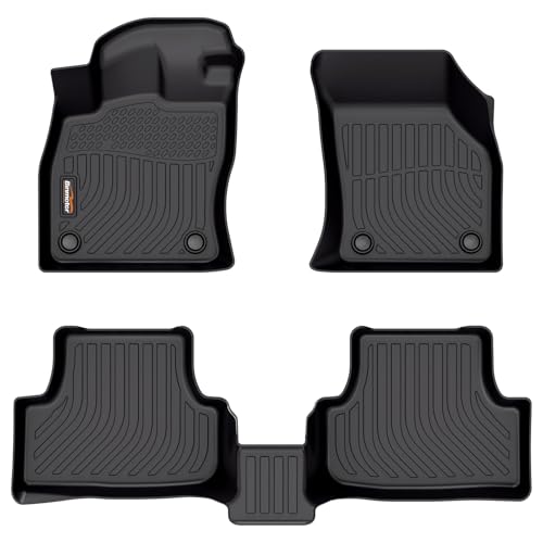 Binmotor-All Weather Floor Mats for 2015-2021 Volkswagen VW Golf/Golf Alltrack/Golf GTI/Golf R/Golf Sportwagen MK7,1st & 2nd Row Set,TPE Liners for Golf MK7 Accessories - style: 1) Car Mats for VW Golf MK7 (2015-2021)