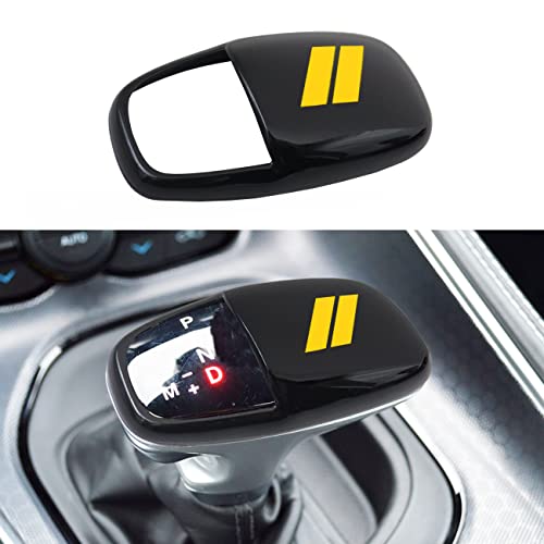 Gear Shift Knob Head Cover for Dodge Charger Accessories 2015-2023 Challenger 2015-2024 Durango 2016-2025 2026 ABS Interior Shell Insert Decoration Protector Gear Shifter Cover (Yellow Trim) - color: Yellow