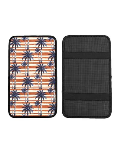 Car Handrail Box Cushion Soft Comfortable Anti Slip Middle Consoles Protector, Universal for Most Cars Trucks and SUV Fashion Car Interior Accessories Unisex - Coconut Tree - color: Coconut Tree