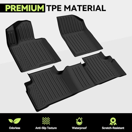 Tongama-Floor Mats for 2022-2026 Nissan Pathfinder 7 Seat with Bucket Seats, All Weather TPE Trunk Mat with Backrest Mat & 2nd Row Backrest Mats & Cargo Net & Full Coverage Door Sill Guards Kit