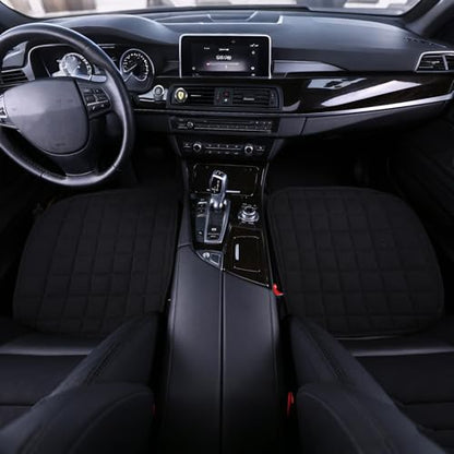 Car Seat Cover,2 Pack Linen Bottom Seat Covers for Trucks, Car Seat Pad,Car Seat Cushion Breathable Ventilated Front Seat Only[Black Front Seat] - color: 2 Pack Black