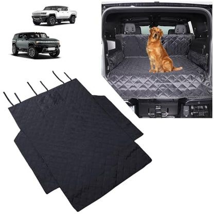 Trunk Frunk Mat Compatible with Hummer EV 2024-2026 SUV Pet Dog Trunk Cargo Liner, Waterproof Anti-Dirty Pet Cargo Cover Dog Seat Mat, with Bumper Flap Protector