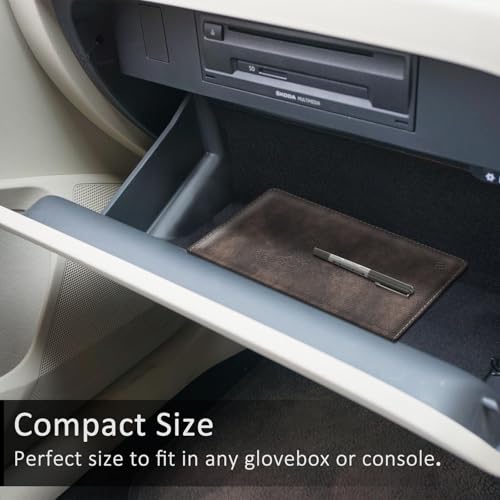 FINPAC Car Registration and Insurance Card Holder, Vehicle Glove Box Card Organizer Wallet Automobile Accessories for License - color: Grey