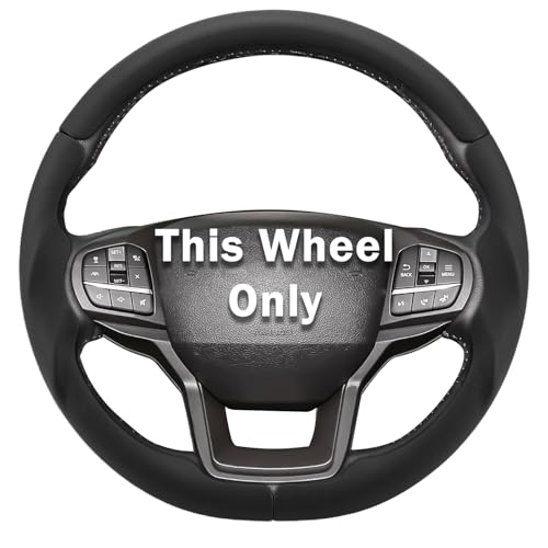 Steering Wheel Cover for Ford Explorer 2020-2025 Car Steering Wheel Cover Protector Accessories (Black Leather) - color: Black Leather, size: For Explorer 2020-2025