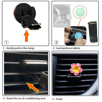6 PCS Car Vent Air Freshener Clip Women Cute Car Decorations Accessories Pink Flower Car Interior Accessories (6 Pcs Egg Flower)
