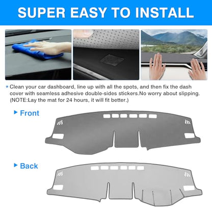 Autorder Gray Dashboard Cover Mat for Toyota RAV4 2019-2025 Accessories Dash Cover Upgrade Polyester Dash Mat Sunshade Glare UV Rays Protector - size: Gray 2019-2025 Toyota RAV4