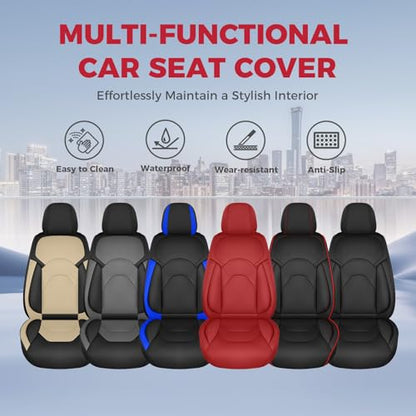 FREESOO Car Seat Covers Front Seats 2PCs,Waterproof Automotive Seat Covers, Leather Cars Interior Covers, Seats Protection Universal fit Babies & Adult (Black) - color: Black, size: 2 Pcs Front Seat